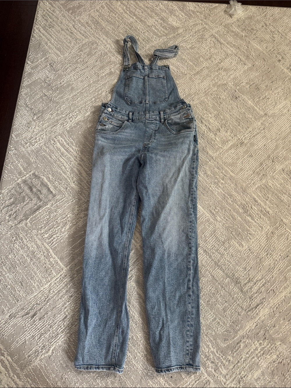 Silver Jeans Faded Blue Denim Women's Overalls with Adjustable Straps